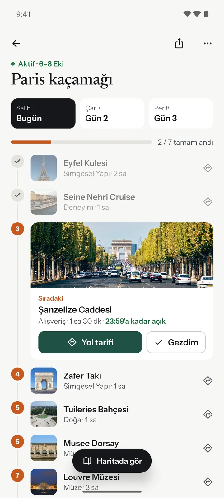 TripChart’ta Paris gezisi: sıradaki durak ve günün programı
